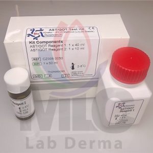 AST/GOT Test kit determination of Aspartate Amino transferase in serum R1;40 ML R2; 10 ML 50 TEST